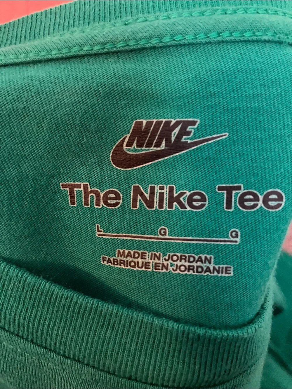 Nike Emerald Green Tee with White Swoosh